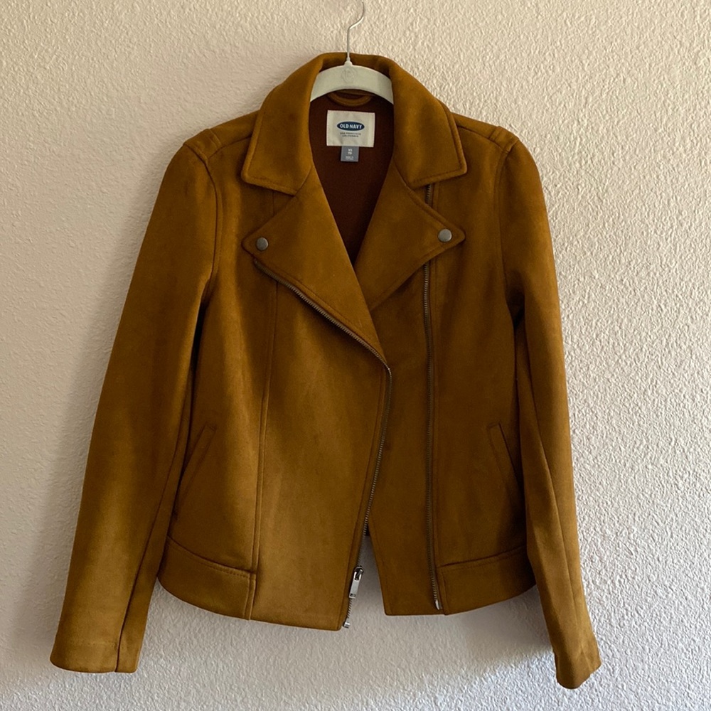 old navy faux suede biker jacket